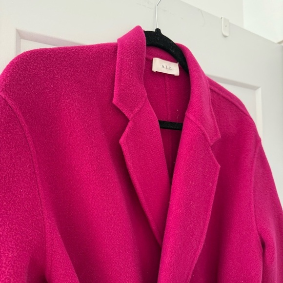 ALC raspberry pink wool Paige wrap coat - size Medium (M) - Picture 5 of 8